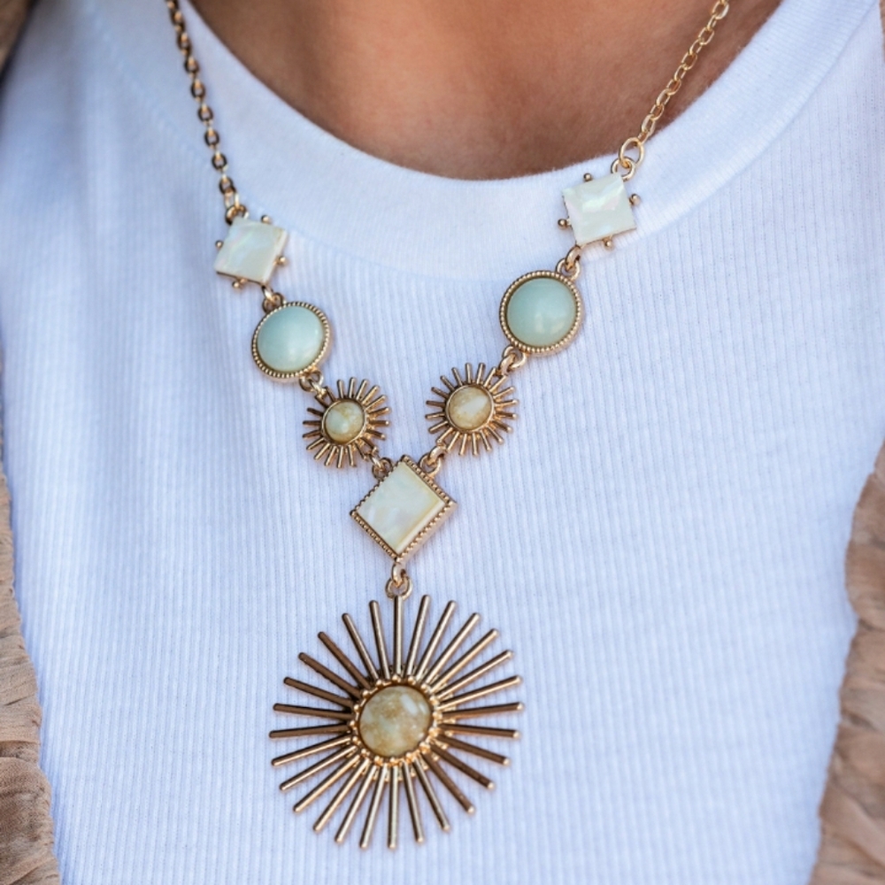 Gold Necklace and Earrings